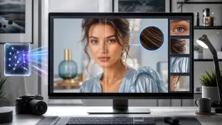 Megick AI photo enhancer workflow improving a blurry image into a clear 4K photo