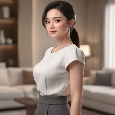 将这套衣服穿在一名中国女性20岁成年东方女性角色插画，9:16 竖版构图...